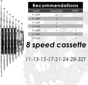 img 3 attached to JFOYH 8 Speed Cassette for Road Bike and MTB - 11-25T/11-28T/11-32T/11-34T/11-36T/11-40T/11-42T - Compatible with Shimano/SRAM/FSA HG Freehub Driver System