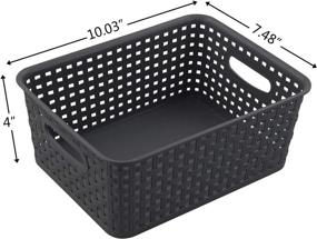 img 2 attached to CadineUS Small Plastic Woven Storage Baskets, Pack of 6