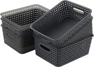 cadineus small plastic woven storage baskets, pack of 6 logo