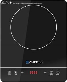 img 3 attached to 🍳 Cheftop Induction Cooktop: Portable 120V Digital Ceramic Top with Kids Safety Lock, 1800W, Touch Sensor Control - Perfect for Multiple Cooking Zones & Levels (Single Burner - Edged)