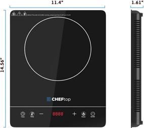 img 1 attached to 🍳 Cheftop Induction Cooktop: Portable 120V Digital Ceramic Top with Kids Safety Lock, 1800W, Touch Sensor Control - Perfect for Multiple Cooking Zones & Levels (Single Burner - Edged)