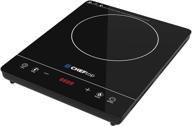 🍳 cheftop induction cooktop: portable 120v digital ceramic top with kids safety lock, 1800w, touch sensor control - perfect for multiple cooking zones & levels (single burner - edged) логотип