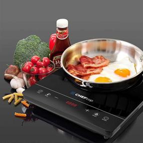 img 2 attached to 🍳 Cheftop Induction Cooktop: Portable 120V Digital Ceramic Top with Kids Safety Lock, 1800W, Touch Sensor Control - Perfect for Multiple Cooking Zones & Levels (Single Burner - Edged)