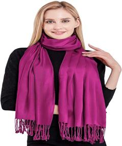 img 1 attached to New CJ Apparel Solid Color Design Shawl Scarf Wrap Stole Throw Head Wrap Face Cover Pashmina