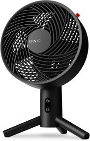 img 4 attached to 💨 Sharper Image SPIN 10: Compact & Powerful Desktop Fan with 3 Speeds, Stylish Black Design