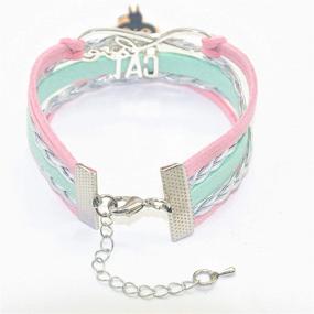 img 1 attached to 🐱 Браслет Infinity Love Cat Jewelry - Кожаные подарки с котиком для женщин, девочек, мужчин, мальчиков, любителей и владельцев кошек - Подарки с котиком