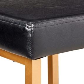 img 2 attached to 🪑 OSP Home Furnishings 26-Inch Black Backless Stool with Gold Frame for Stylish Seating