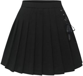 img 4 attached to 👗 Timormode Women's Pleated Mini Skater Basic Skirt for School Cheerleading