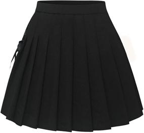 img 3 attached to 👗 Timormode Women's Pleated Mini Skater Basic Skirt for School Cheerleading