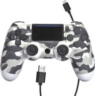 🎮 atistak wireless controller for ps4 - enhanced gameplay with stereo headset jack/touch pad control - camo gray logo