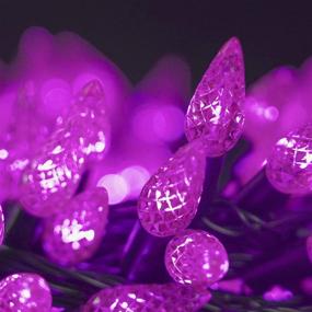 img 3 attached to 🎄 FUNPENY C6 Christmas String Lights, 50 LED 17ft Fairy Lights Battery Operated Black Wire String Lights for Patio Christmas Party Decoration, Purple (Batteries Not Included)