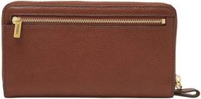 img 1 attached to 👜 Fossil Women's Liza Leather Zip Around Clutch Wallet - Stylish and Functional with Retractable Wristlet Strap