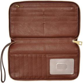 img 2 attached to 👜 Fossil Women's Liza Leather Zip Around Clutch Wallet - Stylish and Functional with Retractable Wristlet Strap