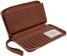 img 3 attached to 👜 Fossil Women's Liza Leather Zip Around Clutch Wallet - Stylish and Functional with Retractable Wristlet Strap