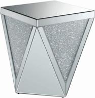 coaster mirrored accent table silver logo