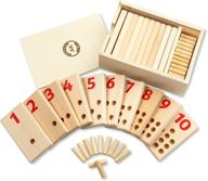 🧮 montessori peg number board - wooden learning & education toy for preschool toddlers (3-5 years old) logo