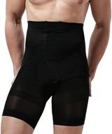 🩲 showbellia men's slimming shorts waist trainer compression shaper pants, black, one size logo