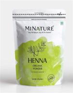 🌿 pure & natural mi nature henna powder from rajasthan, india - 100% authentic (227g / 1/2 lb) for hair dye/color logo