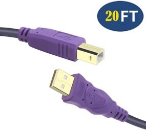 img 4 attached to 🖨️ WAWPI Printer Cable 20ft: High-Speed USB 2.0 A-Male to B-Male Cable for Printer/Scanner