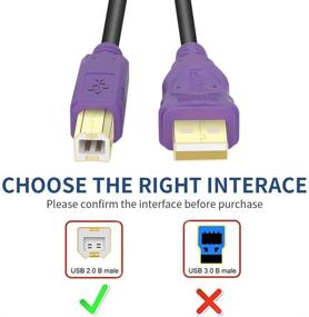 img 2 attached to 🖨️ WAWPI Printer Cable 20ft: High-Speed USB 2.0 A-Male to B-Male Cable for Printer/Scanner