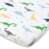 high-quality joey + joan fitted sheet for 4moms breeze plus & breeze go playards - no more bunching - dinosaur design - fits 30 x 43 inch mattress logo