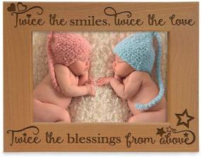 img 4 attached to 👶 KATE POSH Twins Photo Frame - Double the Joy, Double the Love, Double the Blessings - Engraved Natural Wood Picture Frame for Twins (4x6-Horizontal)