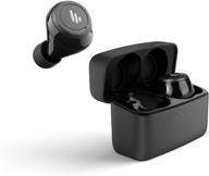 edifier tws5 true wireless earbuds - 32 hr battery, mic, charging case - black logo