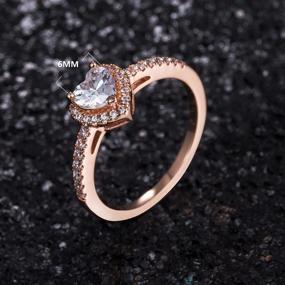 img 3 attached to 💍 18k Gold Plated Cubic Zirconia Wedding Engagement Eternity Bridal Band Halo Rings - MDFUN Luxurious Collection