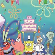 🎉 5x3 feet cartoon spongebob wall decor backdrop for birthday party photography - banner logo