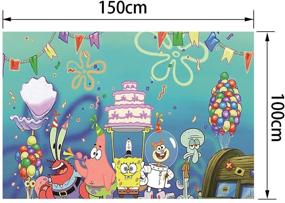 img 2 attached to 🎉 5x3 Feet Cartoon Spongebob Wall Decor Backdrop for Birthday Party Photography - Banner