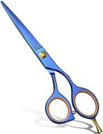 ulg hair cutting scissors: professional barber shears for precise hairdressing - salon quality stainless steel 5-inch hair scissors (blue) logo