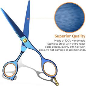 img 3 attached to ULG Hair Cutting Scissors: Professional Barber Shears for Precise Hairdressing - Salon Quality Stainless Steel 5-Inch Hair Scissors (Blue)