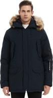 🧥 molemsx men's vegan down winter jacket with thicken lined fur hood, long anorak parka padded coat xs-3xl for mountain adventures logo