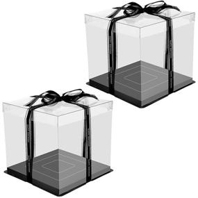 img 4 attached to Transparent Plastic Display Birthday Christmas Food Service Equipment & Supplies