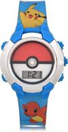colorful pokemon kids' quartz watch 🔴 with durable plastic strap, size 16 inches logo