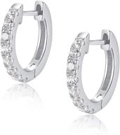 💎 jewlpire 925 sterling silver huggie hoop earrings for women girls - 18k gold plated diamond cut cz sparkle hoop earrings, hypoallergenic girls cartilage earrings dainty jewelry gift logo