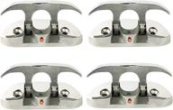 amarine made 4.5-inch dock cleat - marine grade stainless steel, folding flip-up cleat for deck and boat logo