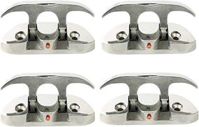 img 4 attached to Amarine Made 4.5-Inch Dock Cleat - Marine Grade Stainless Steel, Folding Flip-up Cleat for Deck and Boat
