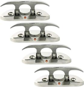 img 3 attached to Amarine Made 4.5-Inch Dock Cleat - Marine Grade Stainless Steel, Folding Flip-up Cleat for Deck and Boat