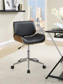 img 2 attached to 🪑 High-Quality Coaster Home Furnishings CO-800612 Leatherette Office Chair in Sleek Black Design