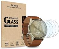 📱 akwox tempered glass screen protector [4-pack] for garmin vivomove hr logo