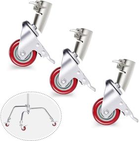 img 4 attached to 🎥 Neewer 3-Packs Swivel Caster Wheels Set for Studio Video Shooting - 75mm Diameter, Durable Metal Construction with Rubber Base - Exclusively Compatible with Neewer Photography C Stand
