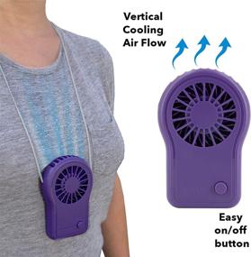 img 3 attached to 🌬 Stay Cool on-the-go with Simply Genius Personal Necklace Fan - Battery Operated Portable Neck Fan for Cooling and Travel - Adjustable Lanyard Included - Purple