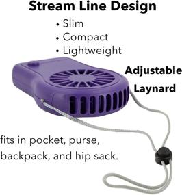 img 1 attached to 🌬 Stay Cool on-the-go with Simply Genius Personal Necklace Fan - Battery Operated Portable Neck Fan for Cooling and Travel - Adjustable Lanyard Included - Purple