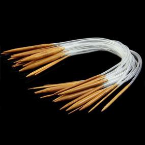 img 3 attached to ZXUY 18 Pairs 16-inch (40cm) Circular Carbonized Bamboo Knitting Needles Set (2.0mm - 10.0mm)