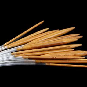img 2 attached to ZXUY 18 Pairs 16-inch (40cm) Circular Carbonized Bamboo Knitting Needles Set (2.0mm - 10.0mm)