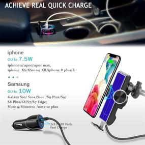 img 1 attached to 🔌 Silver Wireless Car Charger, Fast Auto-Clamping Car Phone Holder Mount with Air Vent, Compatible with iPhone11/11ProMax/XS/XR/X/8/8+, Samsung S10/S9/S8/Note10/Note9, LG - Fast Charging