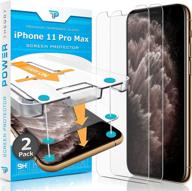 защитное стекло power theory - iphone 11 pro max [2 штуки] - комплект для легкой установки включен - премиальное закаленное стекло для iphone 11 pro max. логотип