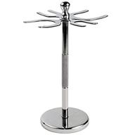 🪒 premium stainless steel safety razor and shave brush stand with 4 prongs logo