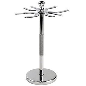 img 1 attached to 🪒 Premium Stainless Steel Safety Razor and Shave Brush Stand with 4 Prongs